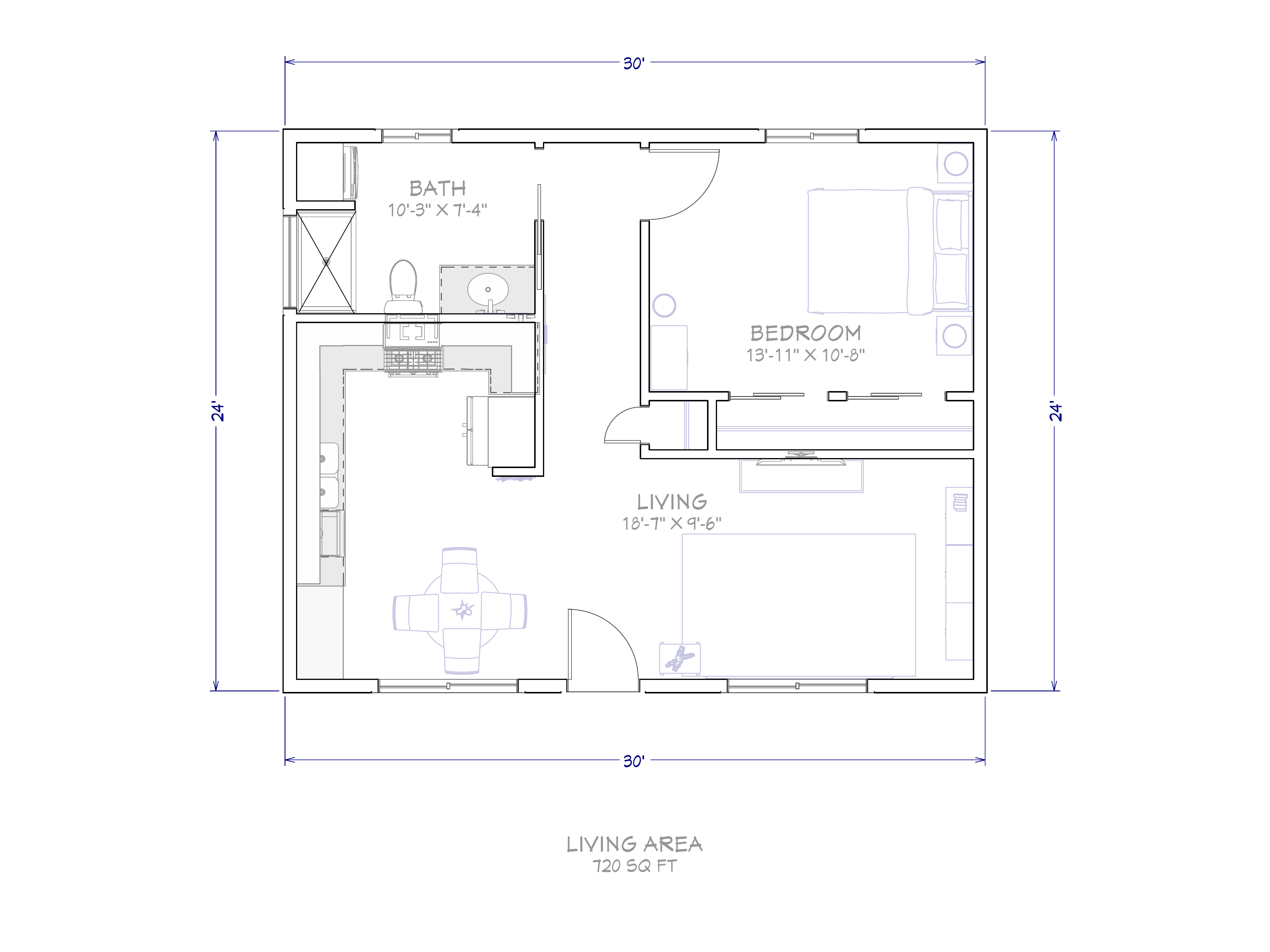 Plan B — Hallway bedroom entry